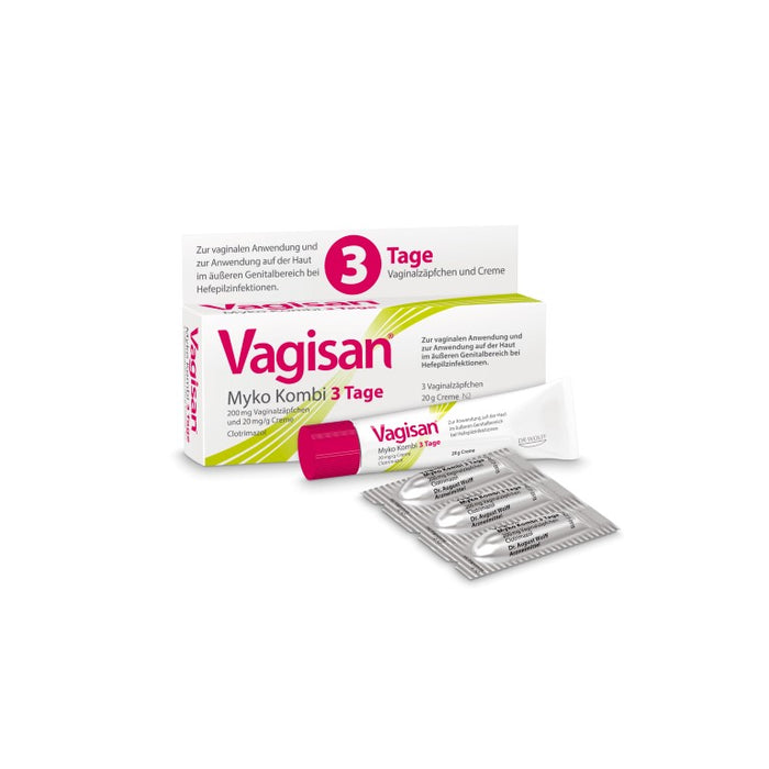 Vagisan Myko Kombi 3 Tage Vaginalzäpfchen und Creme, 1 St. Kombipackung