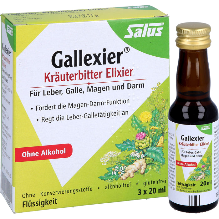 Salus Gallexier Kräuterbitter Elixier, 60 ml Solution