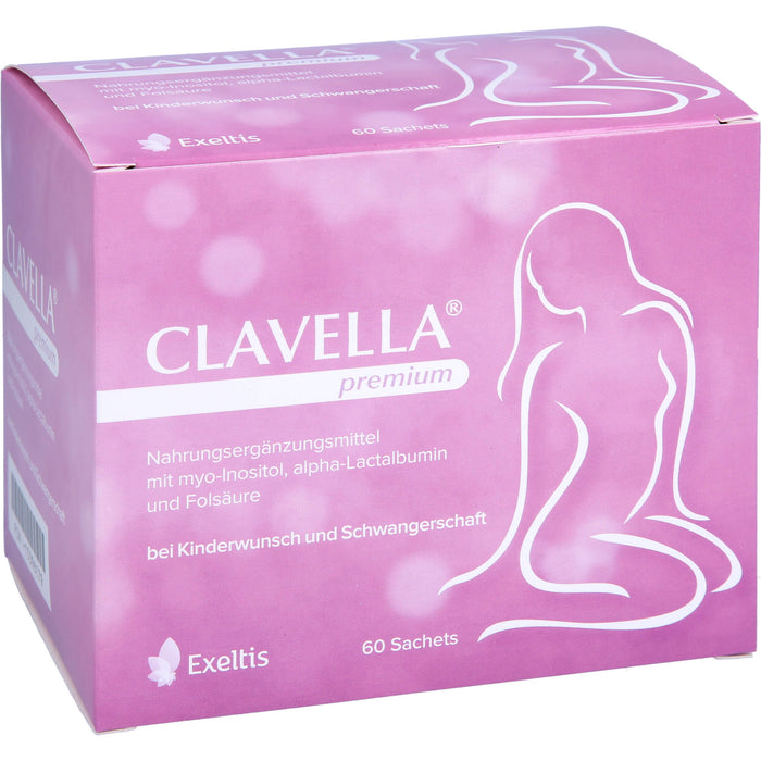 CLAVELLA premium Sachets bei Kinderwunsch und Schwangerschaft, 60 pcs. Sachets