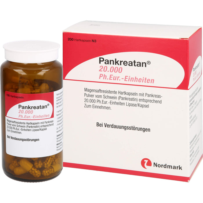 Pankreatan 20.000 Ph.Eur.-Einheiten, Magensaftresistente Hartkapseln, 200 St HKM