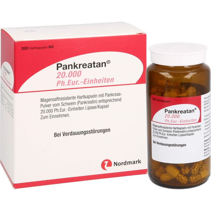 Pankreatan 20.000 Ph.Eur.-Einheiten, Magensaftresistente Hartkapseln, 200 St HKM