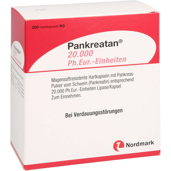 Pankreatan 20.000 Ph.Eur.-Einheiten, Magensaftresistente Hartkapseln, 200 St HKM