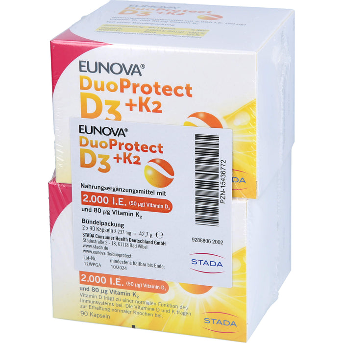 EUNOVA DuoProtect D3+K2 2000IE/80UG, 2X90 St KAP