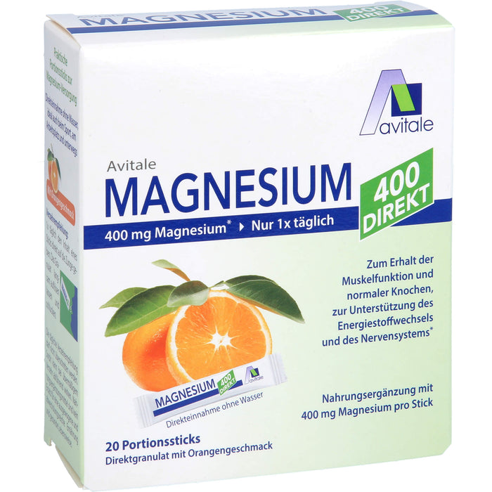 Avitale Magnesium 400 Orange Direktgranulat, 20 pcs. Sticks