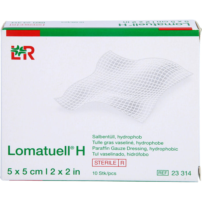 Lomatuell H Salbentüll steril 5 x 5 cm Reimport Kohlpharma, 10 pcs. dressing