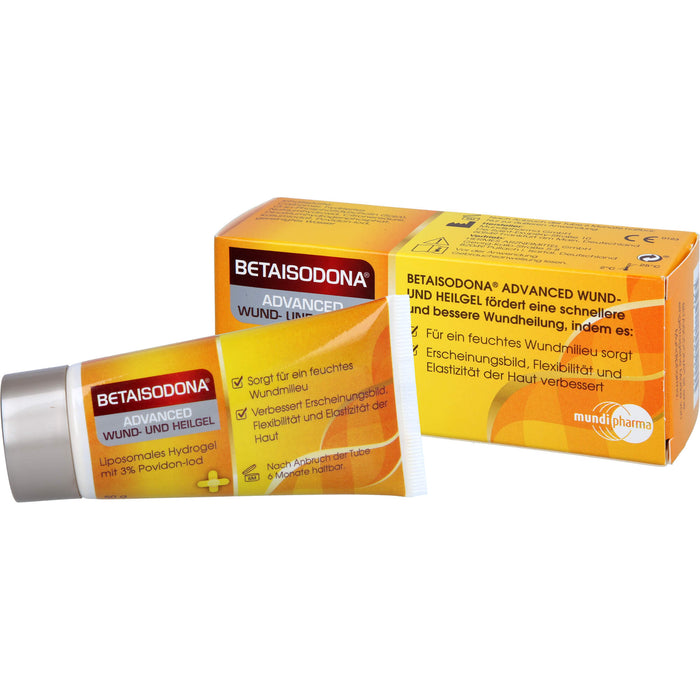 Betaisodona Advanced Wund- und Heilgel beschleunigt die Wundheilung und verbessert Flexibilität, Elastizität und Erscheinungsbild der Haut, 50 g Gel