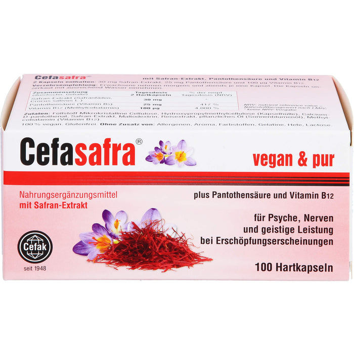 Cefasafra mit Safran-Extrakt Kapseln, 100 pc Capsules