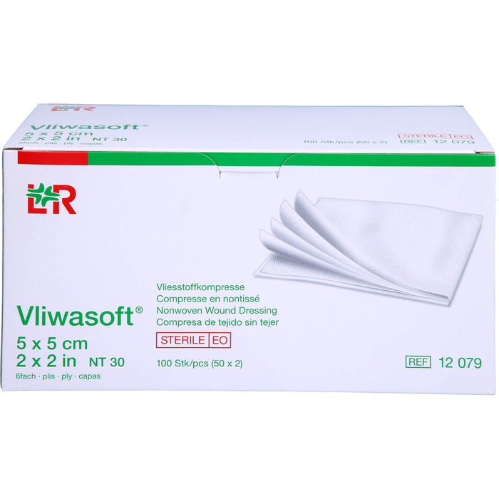 Vliwasoft Vliesstoffkompressen 5 x 5 cm steril, 100 pcs. Compresses