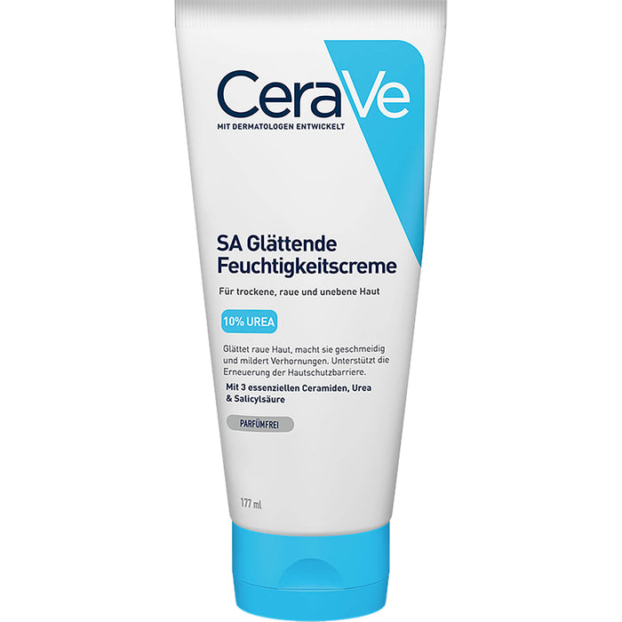 CeraVe SA glättende Feuchtigkeitscreme mit 10% Urea bei trockener, rauer und unebener Haut, 177 ml Crème