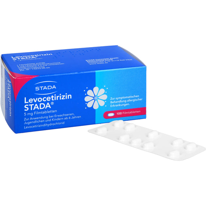 Levocetirizin STADA 5 mg Filmtabletten bei Allergien, 100 St. Tabletten