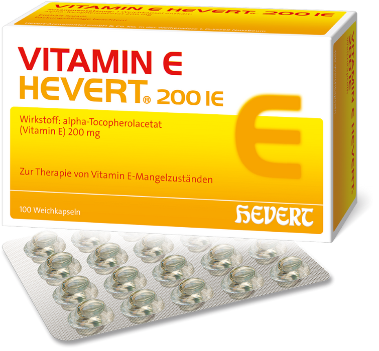 Vitamin E Hevert 200 IE, Weichkapseln, 100 pcs. Capsules