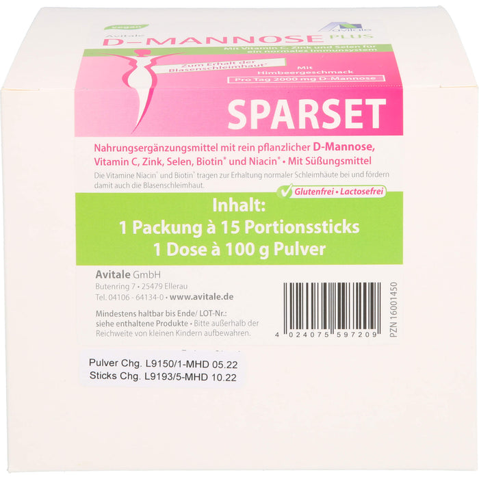 D-Mannose Sparset 15 x Stick + 100 g Pulver, 1 P