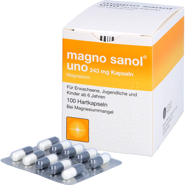 magno sanol uno 243 mg Kapseln bei Magnesiummangel, 100 St. Kapseln