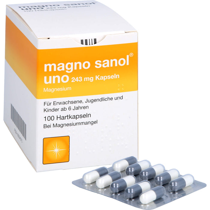 magno sanol uno 243 mg Kapseln bei Magnesiummangel, 100 pcs. Capsules