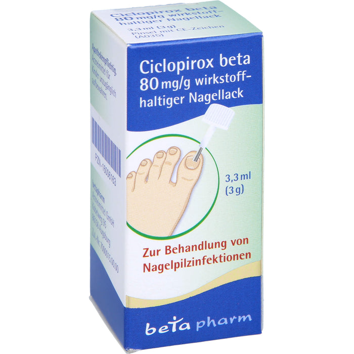 Ciclopirox beta 80 mg/g bei Nagelpilzinfektionen, 3.3 ml Wirkstoffhaltiger Nagellack