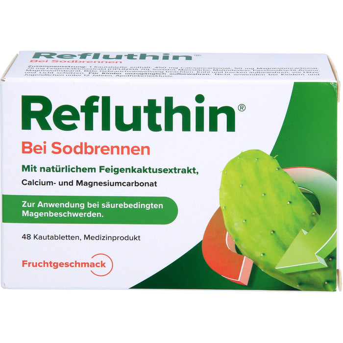 Refluthin Kautabletten bei Sodbrennen Frucht, 48 pcs. Tablets