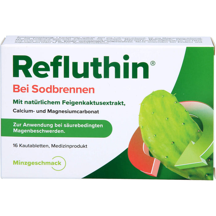 Refluthin bei Sodbrennen Kautabletten Minze, 16 pcs. Tablets