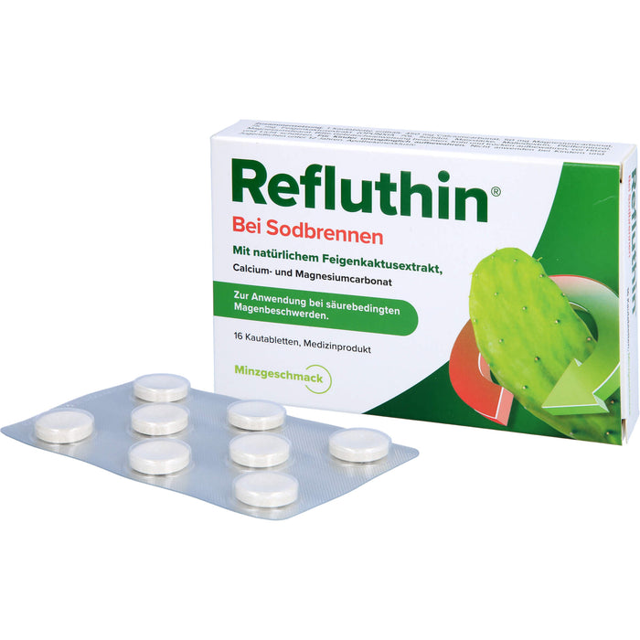 Refluthin bei Sodbrennen Kautabletten Minze, 16 pcs. Tablets