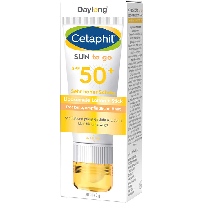 Cetaphil Daylong Sun to go liposomale Lotion + Stick SPF 50+, 20 ml Solution