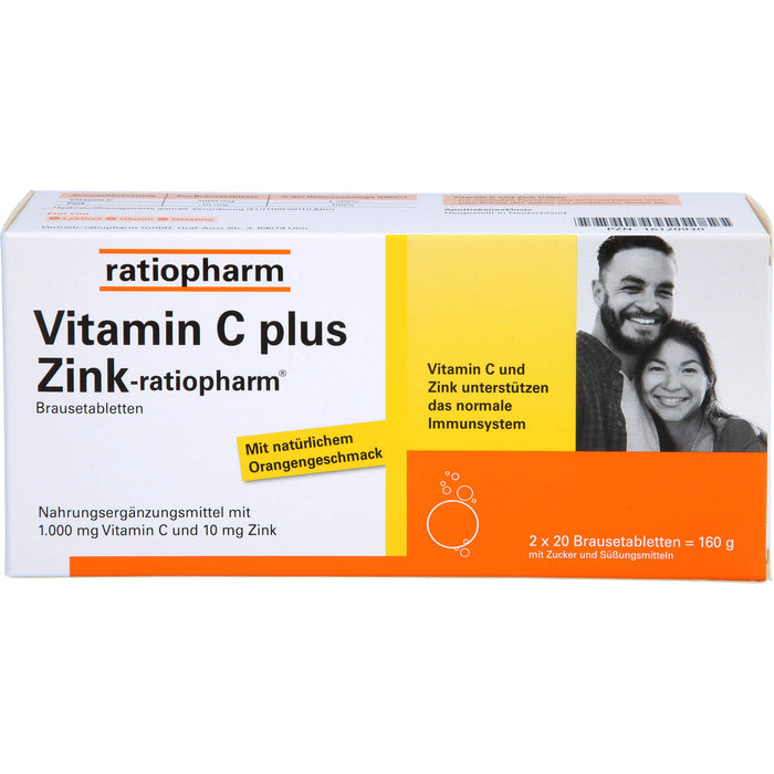 Vitamin C plus Zink-ratiopharm Brausetabletten, 40 pcs. Tablets