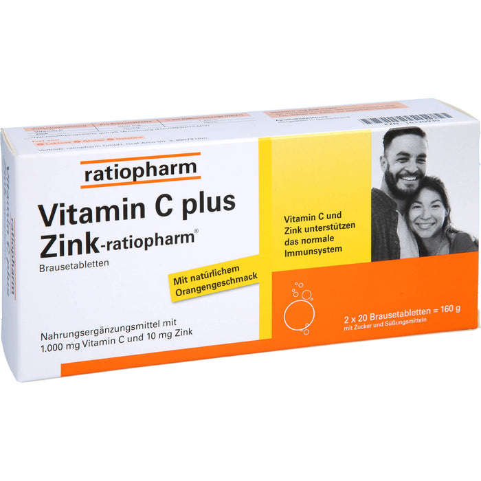 Vitamin C plus Zink-ratiopharm Brausetabletten, 40 pcs. Tablets