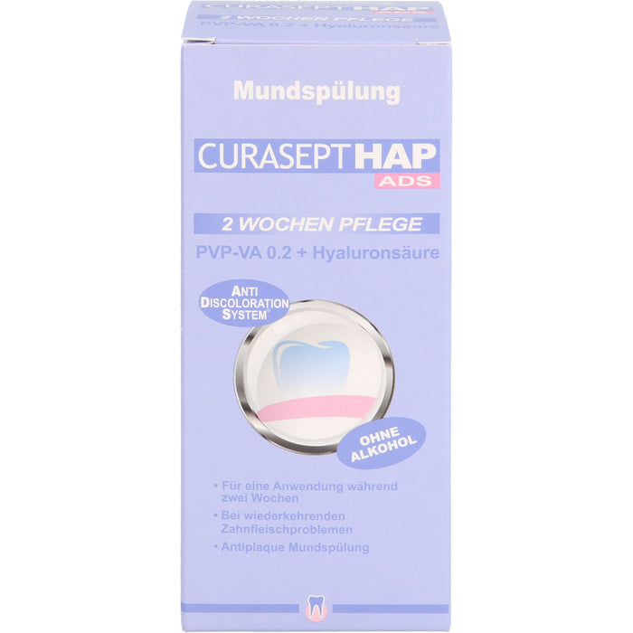 CURASEPT HAP PVP-VA 0,20 + Hyaluronsäure 2 Wochen Pflege Mundspülung, 200 ml Solution