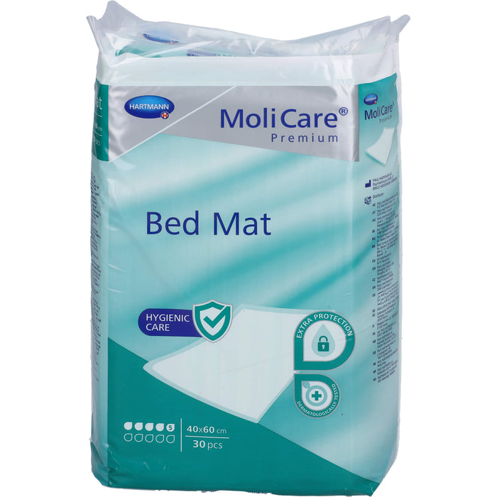 MoliCare Premium Bed Mat 5 Tropfen 40 x 60 cm Bettunterlagen für zusätzlichen Schutz, 30 pc Coussinets