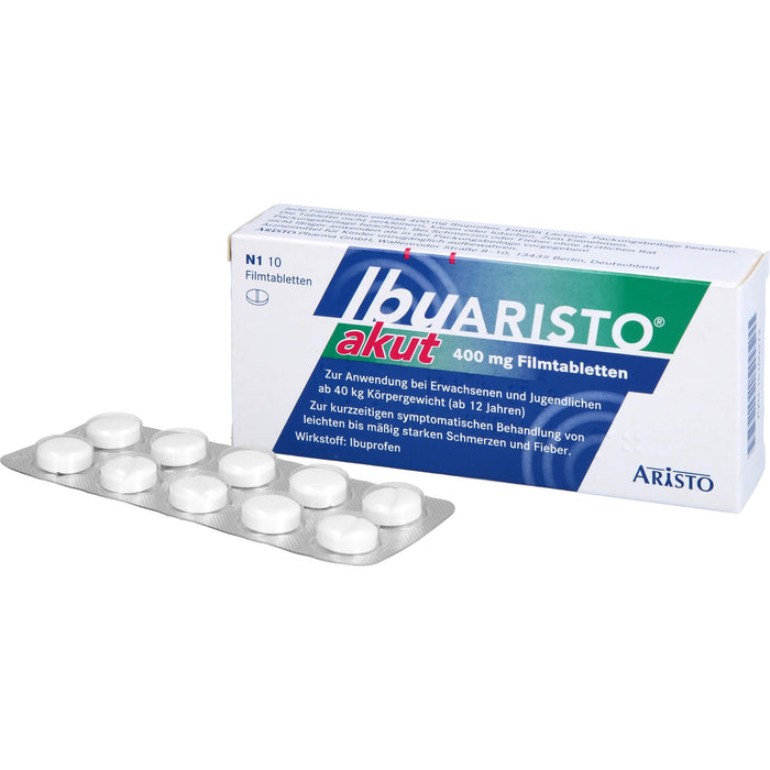 ARISTO Ibu akut 400 mg Filmtabletten bei Schmerzen und Fieber, 10 St. Tabletten