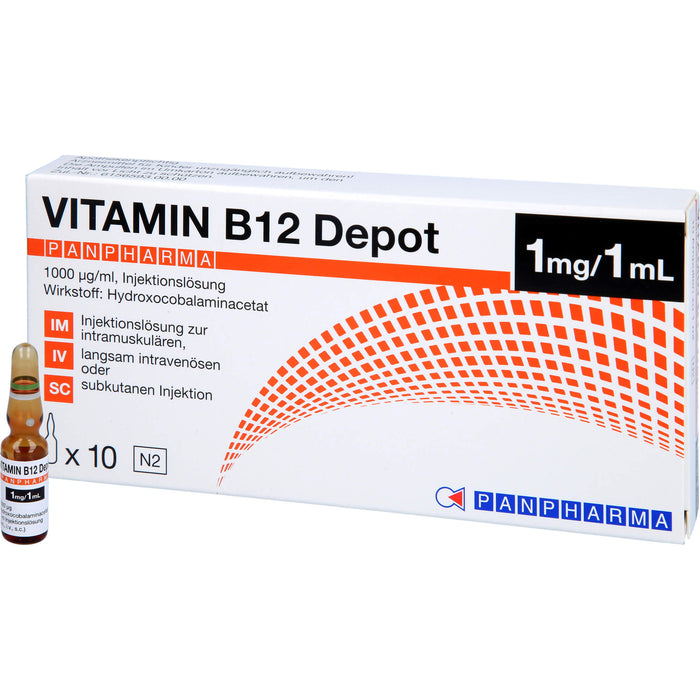 Panpharma Vitamin B12 Depot 1000 µg/ml Injektionslösung, 10 pcs. Ampoules