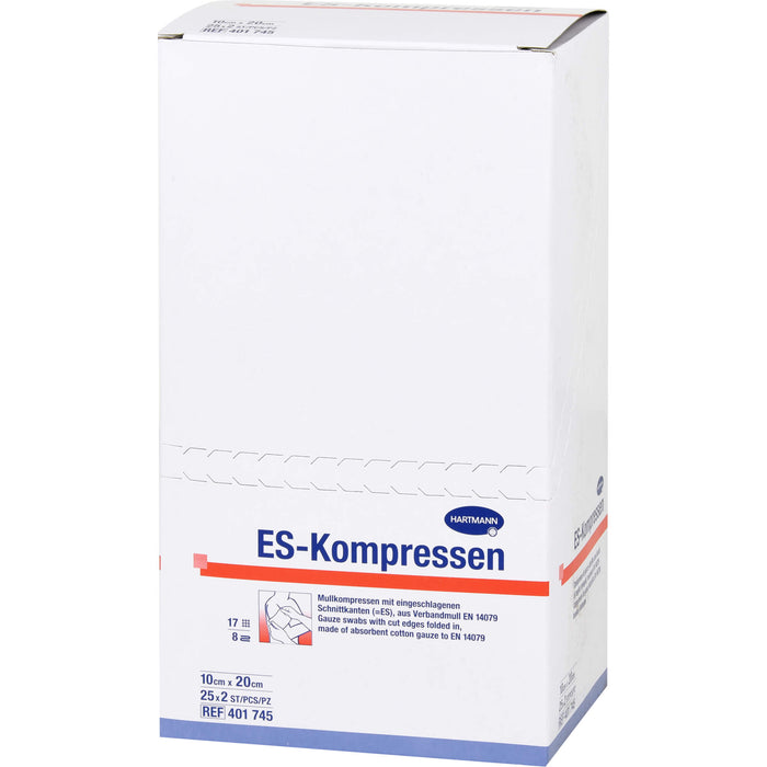 ES-KOMPRESSEN steril 10x20cm 8fach, 25X2 St KOM