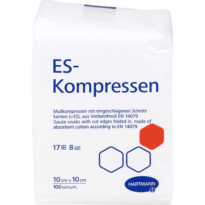 ES-KOMPRESSEN unsteril 10x10 cm 8fach, 100 St KOM