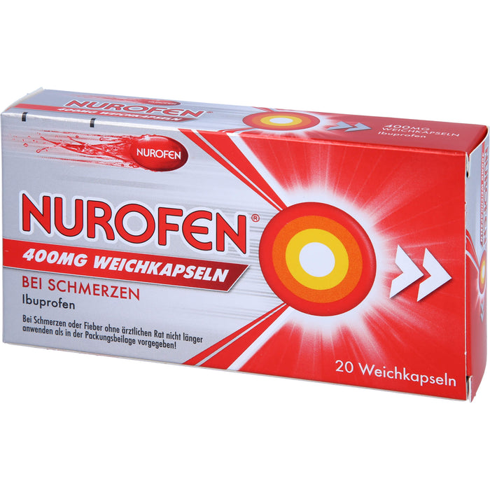 Nurofen 400 mg Weichkapseln bei Schmerzen, 20 pcs. Capsules