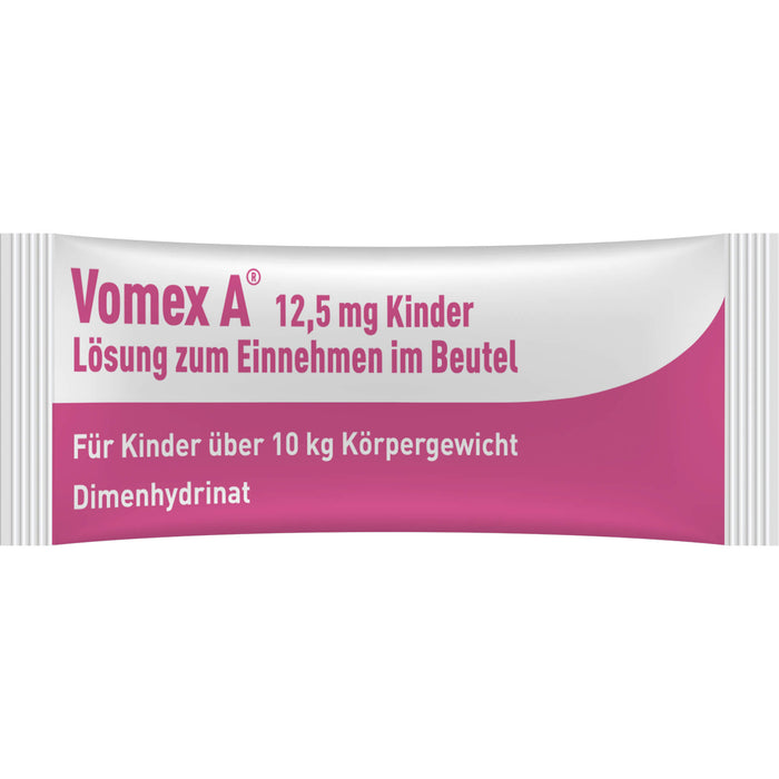 Vomex A 12,5 mg Kinder Beutel gegen Reisekrankheit, 12 pc Sachets