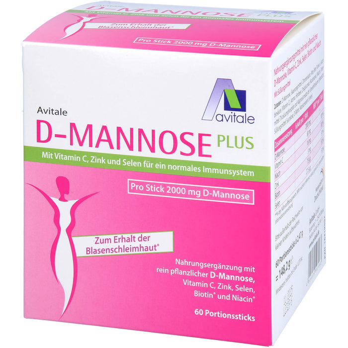 D-Mannose Plus 2000mg Sticks m. Vit. u. Mineralst., 60X2.47 g PUL