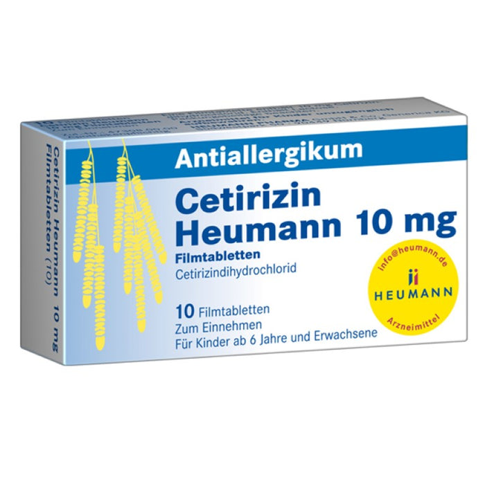 Cetirizin Heumann 10 mg Filmtabletten Antiallergikum, 10 pc Tablettes