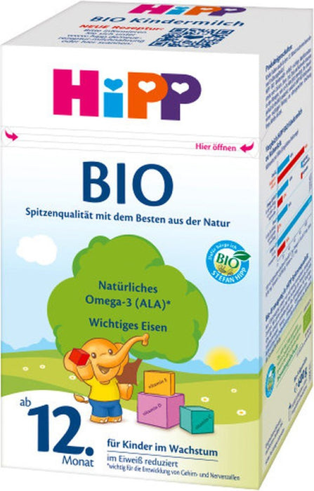 HiPP Kindermilch Bio ab dem 12.Monat, Pulver für Kinder im Wachstum, 600 g Powder