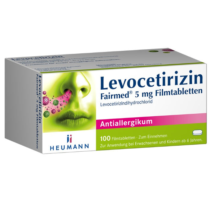 Levocetirizin Fairmed 5 mg Filmtabletten bei Allergien, 100 pcs. Tablets