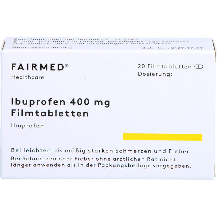 Fair-med Ibuprofen 400 mg Filmtabletten, 20 St. Tabletten