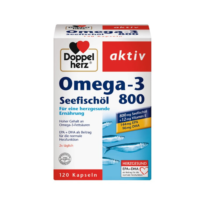 Doppelherz Omega-3 800 Seefischöl aktiv, 120 St KAP