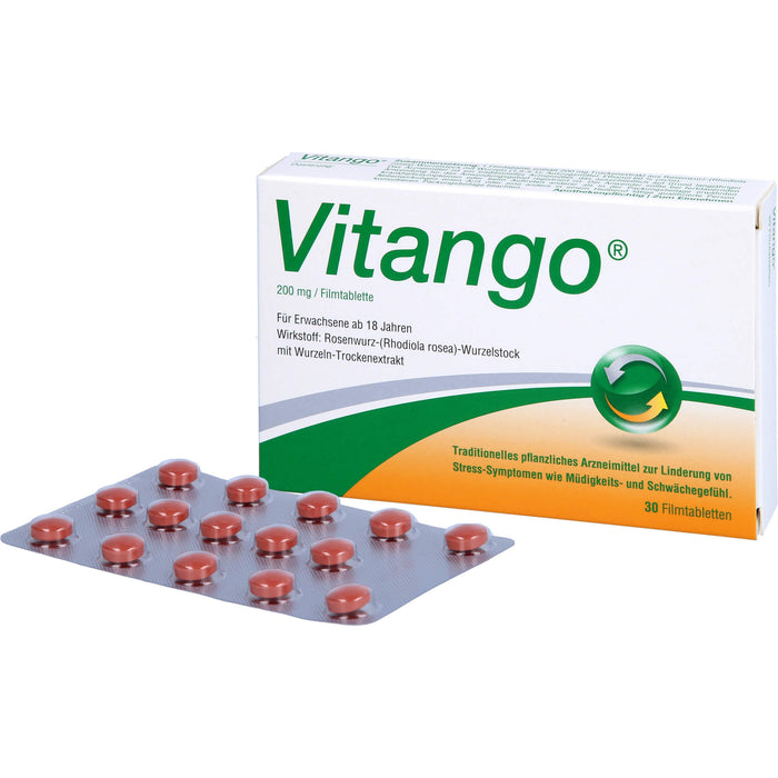 Vitango Filmtabletten zur Linderung von Stress-Symptomen wie Müdigkeits- und Schwächegefühl, 30 pc Tablettes