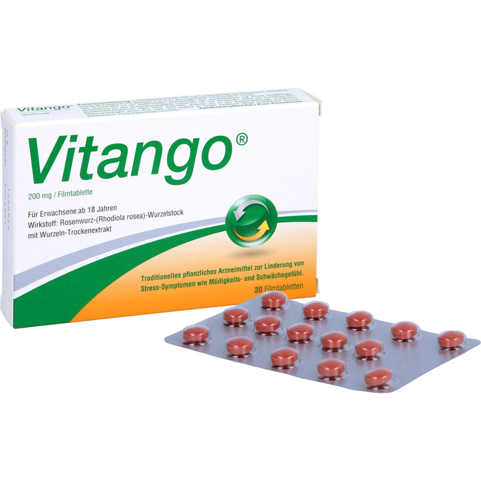 Vitango Filmtabletten zur Linderung von Stress-Symptomen wie Müdigkeits- und Schwächegefühl, 30 pcs. Tablets