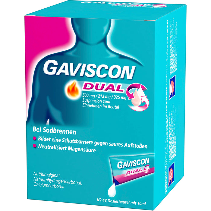 GAVSICON Dual Suspension bei Sodbrennen, 48 pcs. Sachets