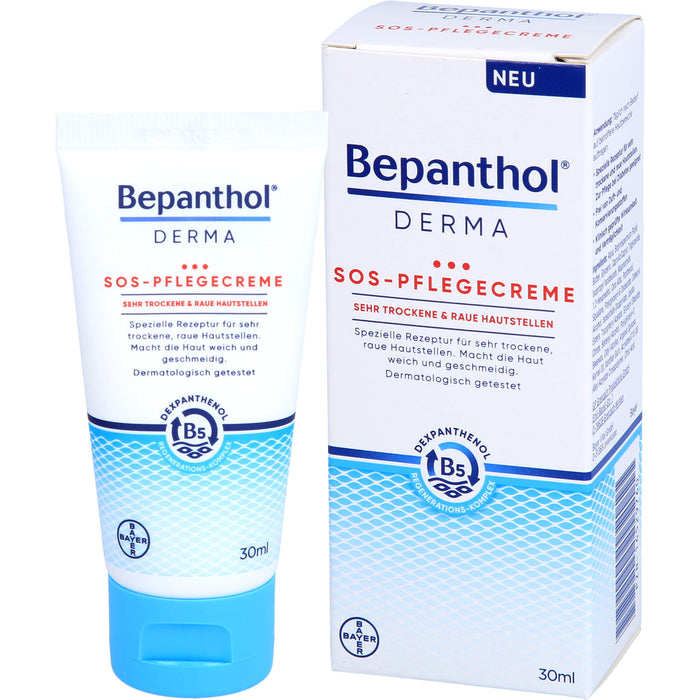 Bepanthol Derma SOS-Pflegecreme für sehr trockene & raue Hautstellen, 30 ml Cream