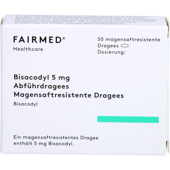 FAIRMED Bisacodyl 5 mg Dragees bei Verstopfung, 50 pc Dragées