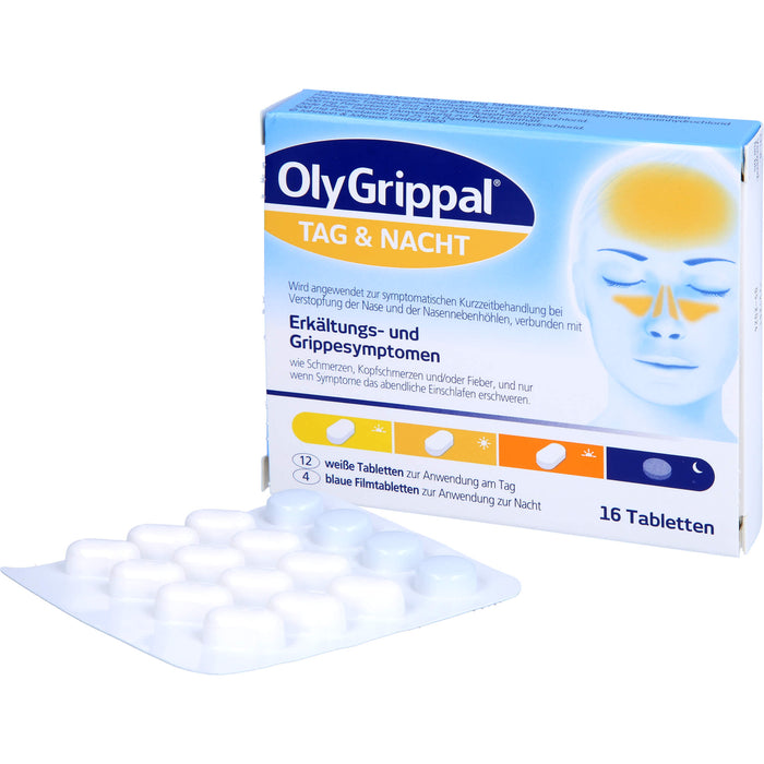 OlyGrippal Tag & Nacht 500 mg/60 mg Tabletten und 500 mg/25 mg Filmtabletten, 16 pc Tablettes