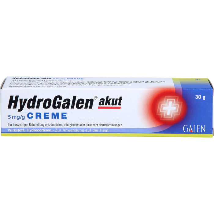 HydroGalen akut 5 mg/g Creme bei Hauterkrankungen mit Juckreiz, 30 g Cream