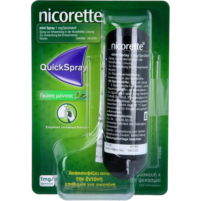 Nicorette mint Spray 1 mg/Sprühstoß, 1 pc Spray