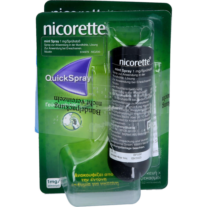 Nicorette Mint Spray 1 mg/Sprühstoß  zur Raucherentwöhnung, 2 pc Spray