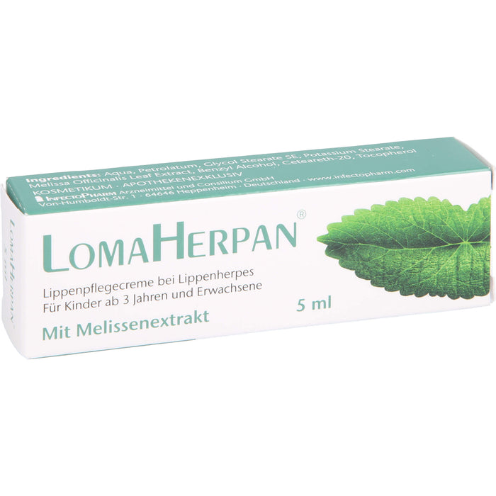 Lomaherpan Lippenpflegecreme mit Melissenextrakt, 5 ml Crème