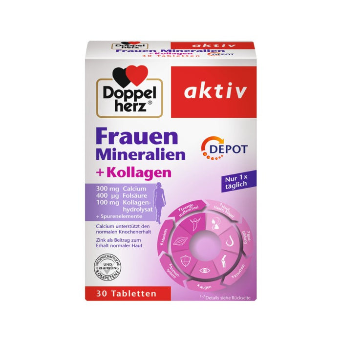 Doppelherz Frauen Mineralien + Kollagen Depot Tabletten, 30 pcs. Tablets